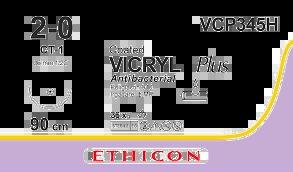 VICRYL PLUS фіолетовий 90см M3 USP2/0 одна голка CT-1, тип колюча Taper Point, 36мм, 1/2 кола